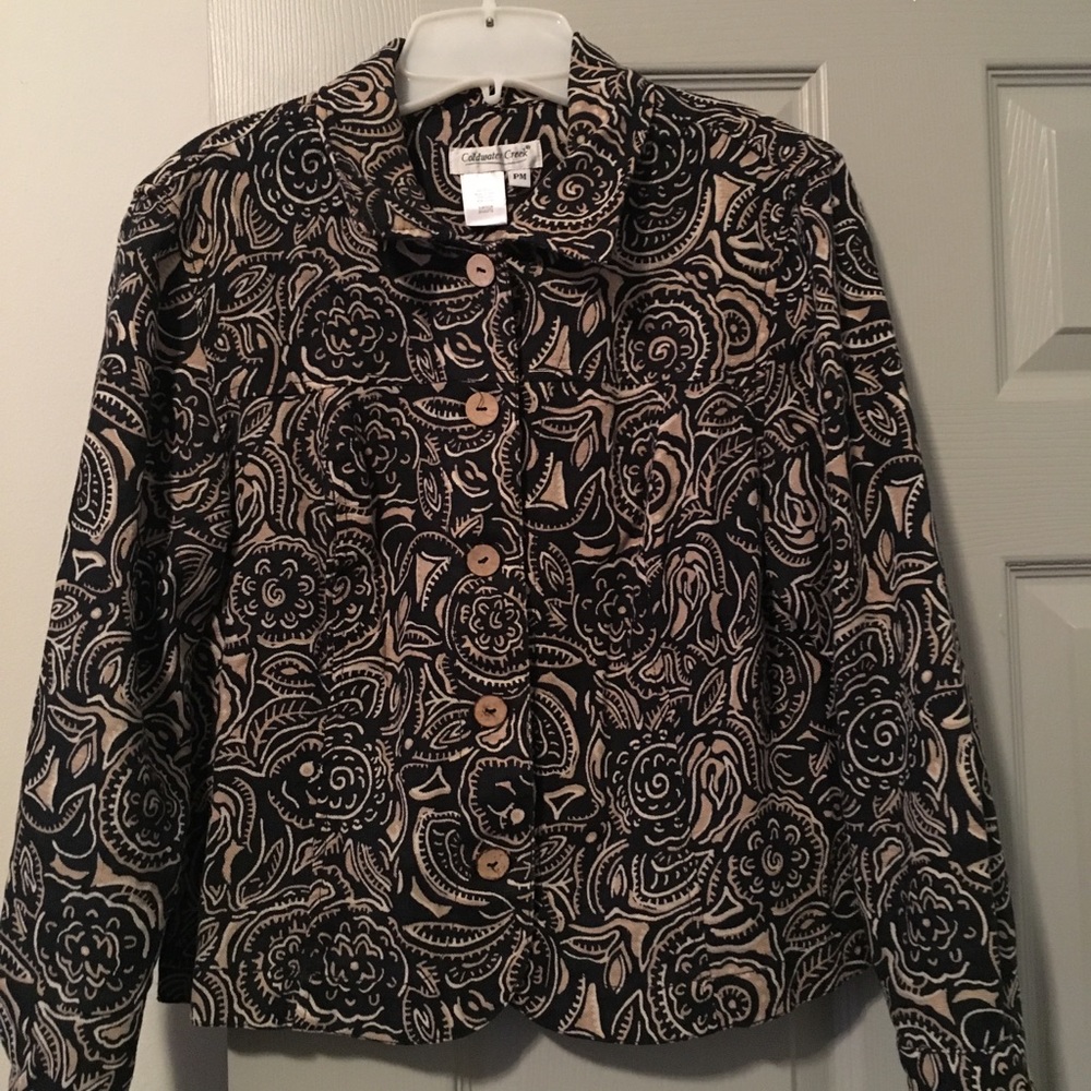 Coldwater Creek linen and cotton print jacket.